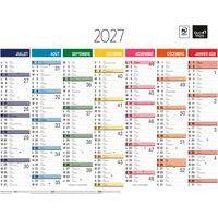 Lot de 10 Calendrier banque Arc en ciel - 43x33,5cm - 13 mois - 2027 - Quo Vadis - Image 2
