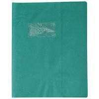 Protège-cahier grain cuir 20/100e 17x22 cm vert (lot de 20) - Image principale