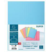 Paquet 50 chemises 1 rabat super 210 g 24 x 32 cm coul ass - Image principale