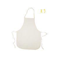 Tablier enfant 100% coton écru 43 x 55 cm - Image principale