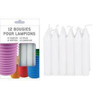 Bougie blanche pour lampions 10 x 1,3 cm (lot de 12) - Image principale