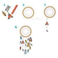 Lot 3 kits attrape-rêves à fabriquer matières et coloris assortis. - Image principale