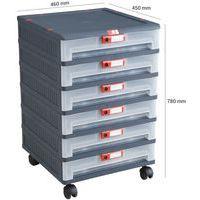 Bloc-tiroir Mopla - Avec roulettes, Nb de tiroirs : 6 - Image 3