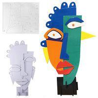 lot de 5 sculptures carton - visage destructuré - Image principale