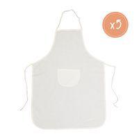 Lot tabliers adulte coton 100g/m² - 65x90 cm - 5 pcs - écru - Image 2