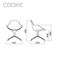 Chaise Cookie pied étoile alu verni coque pivotante polypropylène Infiniti - Image 3