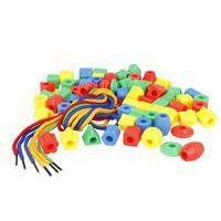 Perles plastique forme/couleur assorties x650 + 6 lacets - Image 2