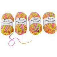 Set 4 pelotes fils acrylique multicolore fluo - 50g - Image principale