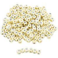 Sachet 440 perles cubes bois alphabet 10mm - Image principale