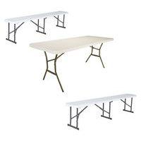 Pack table Lifetime 183 x 76 cm + 2 bancs pliants - Image principale
