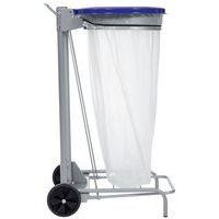 Support roulant pour sac poubelle de tri 110 L couvercle bleu - Rossignol - Image 4