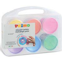 Assortiment 6 pots 100 g gouache métal couleur aux doigts Primo - Image principale