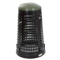Poubelle ronde en plastique perforé Ruff 110L noir vert - Image principale