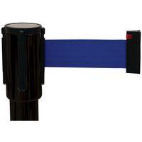 Poteau noir sangle bleu 2m base à roulettes noir - Image 2