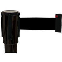 Poteau noir sangle noir 2m base à roulettes noir - Image 2