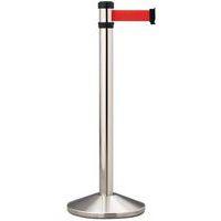 Poteau de balisage aluminium à sangle de 2 m Rouge - Image principale