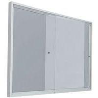 Vitrine intérieur porte coulissante fond acier coloris gris H 68 cm x L 116 cm - Image principale