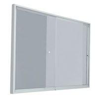 Vitrine intérieur porte coulissante fond acier coloris gris H 68 cm x L 137 cm - Image principale