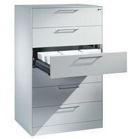 Classeur pour fiches DIN A5 6 tiroirs3 rangées gris clair - Image principale