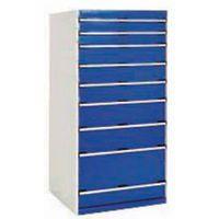 Armoire d'atelier à tiroirs Bott SL87 Ht 160 cm 9 tiroirs Gris/Bleu - Image principale