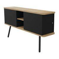 Caisson suspendu Alto Duo noir 2 pieds 2 portes 1 niche Buronomic - Image 2