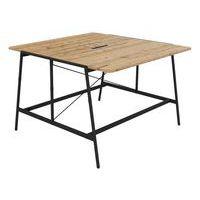 Table de réunion Alto 160x163x105 cm élec. Noir/chêne brut - Image principale