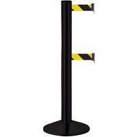 Poteau Noir double sangle de 2 m Noir/jaune - Image principale