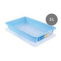 Bac plat HACCP avec couvercle et grille - GILAC, Coloris : Bleu - Image 2