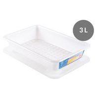 Bac plat HACCP avec couvercle et grille - GILAC, Coloris : Blanc - Image 2