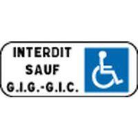 Panonceau pour panneaux de signalisation type B - M6h - Stationnement réservé aux personnes GIG-GIC - Image principale