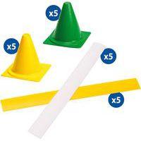 Set 10 Lattes souples de délimitation jaune/blanc + 10 cônes jaune/vert - Image principale