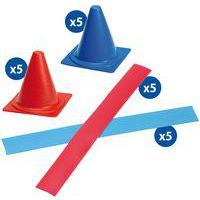 Set 10 Lattes souples de délimitation bleu/rouge + 10 cônes bleu/rouge - Image principale