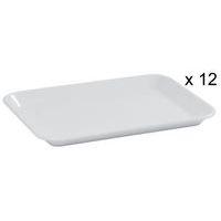 Lot de 12 Plateau HIPS 20 cm HIPS Blanc - Image 2