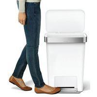 Poubelle à pédale rectangulaire 45L avec Liner Pocket, Coloris : Blanc - Image 2