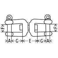 Émerillon en inox AISI 316 - 2 chapes - Image 2