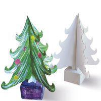 Sapin en carton blanc à monter et à décorer (Lot de 10) - Image principale