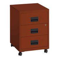 Caisson mobile métal 3 tiroirs Terracota - Image principale