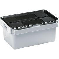 Bac std couvercle intégré H 283 mm Gerbage Couvercle Noir Coloris:Gris - Image principale