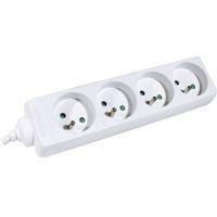 Multiprise 4 prises sans interrupteur blanche - 0,8 m - Image principale