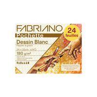 Pochette dessin 24 feuilles blanc à grain Fabriano 24x32 cm 180g - Image principale