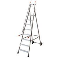 Escabeau Mayorà avec rampe de sécurité et roues - 5 à 9 marches - Facal - Image 3