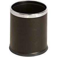 Corbeille à double paroi - aspect cuir 10L, Coloris : Noir - Image principale