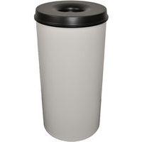 Poubelle à papier anti-feu - 50 L, Couvercle coloris : Noir, Coloris : Gris - Image principale