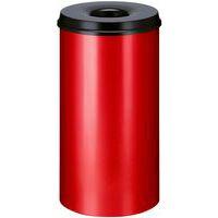 Poubelle à papier anti-feu - 50 L, Couvercle coloris : Noir, Coloris : Rouge - Image principale