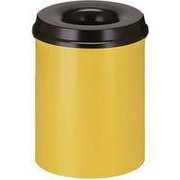 Poubelle à papier anti-feu - 15 L, Couvercle coloris : Noir, Coloris : Jaune - Image principale