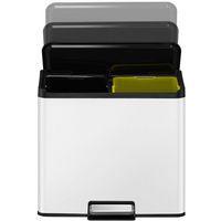 Poubelle à pédale Essential Recycler Step Bin 15+15 L blanc - Image 2