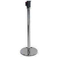 Poteau chromé à sangle 5 m - Socle à roulettes - Manutan Expert - Image 2