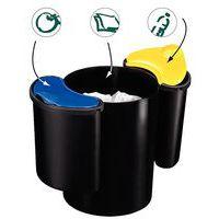 Poubelle de tri pour bureau - 16 L Plastique Noir - Image 2