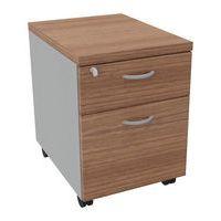 Caisson mobile 2 tiroirs Dalia noyer/alu - Image principale