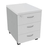 Caisson mobile 3 tiroirs Dalia blanc/alu - Image principale